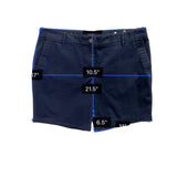 Talbots Womens Navy Cotton/Spandex Relaxed Chino Shorts 7-Inch Inseam Size 12