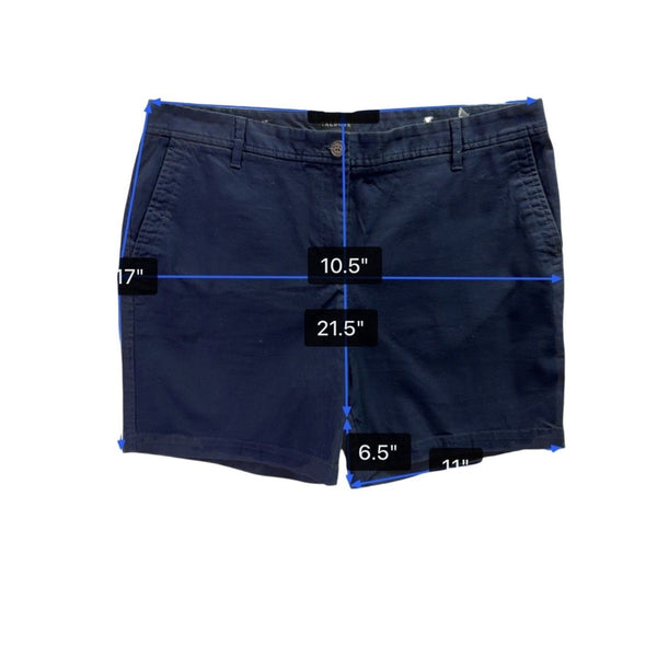 Talbots Womens Navy Cotton/Spandex Relaxed Chino Shorts 7-Inch Inseam Size 12