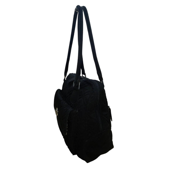 Vera Bradley Women’s Black Quilted Fabric Turn Lock Closure Shoulder Bag