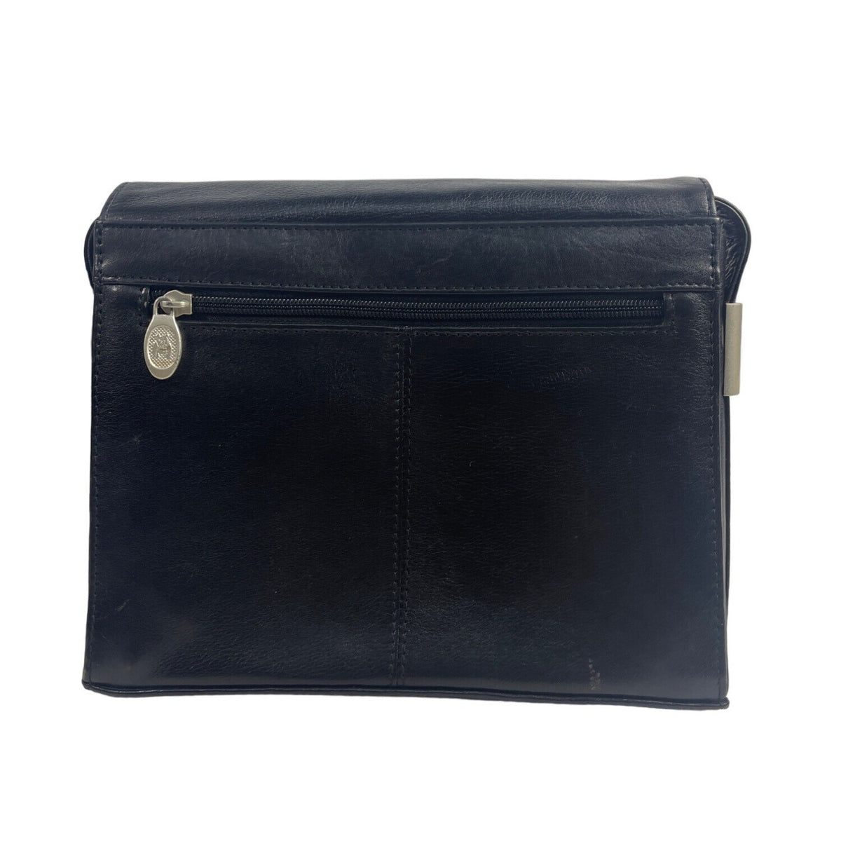 Lgin Women's Black Leather Crossbody Messenger Bag Sz M