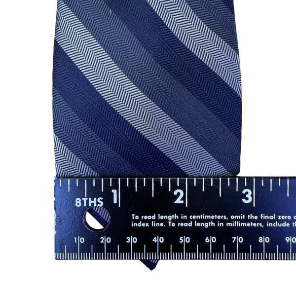Jos A Bank Mens Blue Silk Striped Tie Classic Chevron Pattern Formal Necktie 5