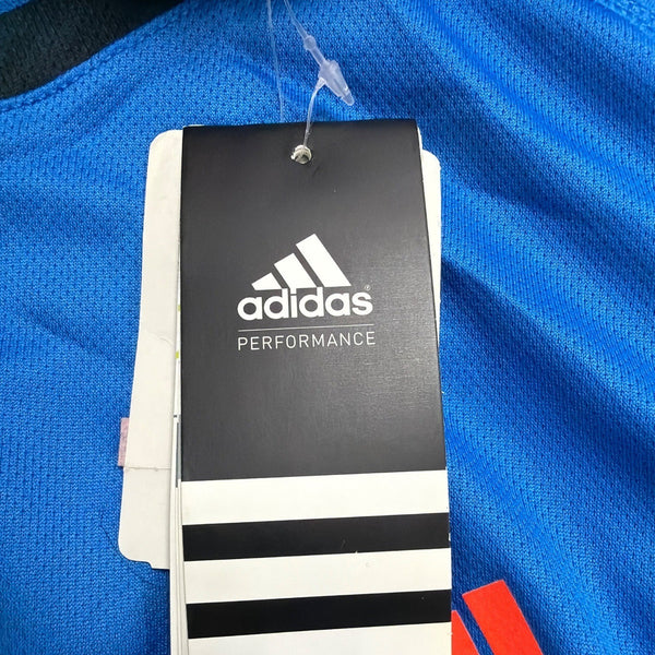 Adidas Mens Blue Long Sleeve ClimaLite Running Shirt W/ Orange Trim Size L