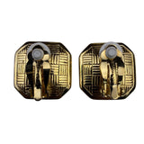 Swarovski Womens Gold Tone Crystal Clip-On Earrings Square Clear Stones