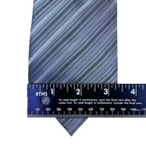 Kenneth Cole Mens Grey/Blue Silk Handmade Striped Tie Business Formal