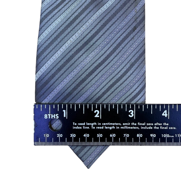Kenneth Cole Mens Grey/Blue Silk Handmade Striped Tie Business Formal