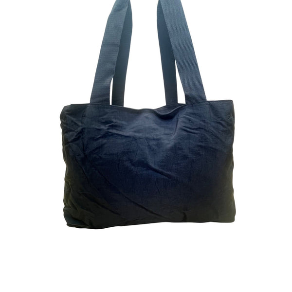 Chicos Women’s Black Nylon Zippered Pockets Travelers Shoulder Straps Tote Bag