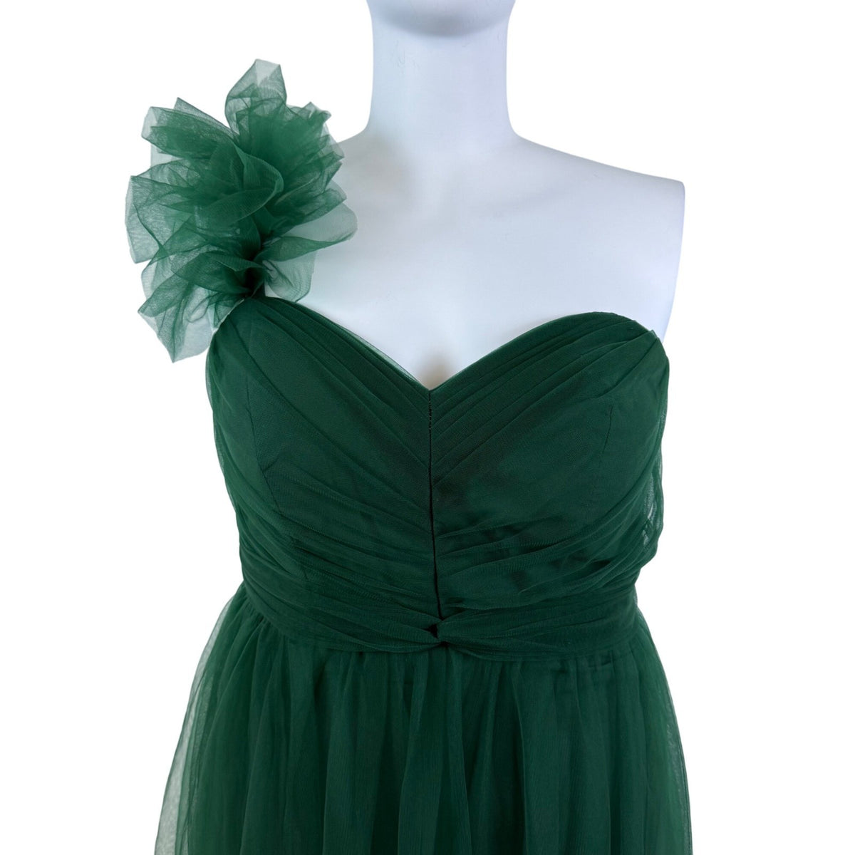Missacc Green One-Shoulder Tulle Evening Gown Women's Formal Dress - New