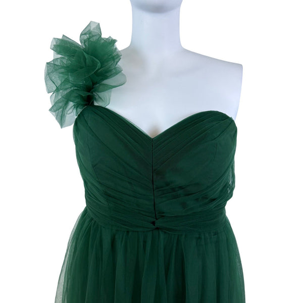 Missacc Green One-Shoulder Tulle Evening Gown Women's Formal Dress - New