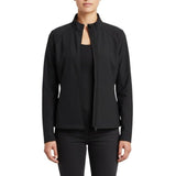 Lucy Womens Black Full-Zip  Jacket Stretch Fabric High Collar With Pockets Sz XL