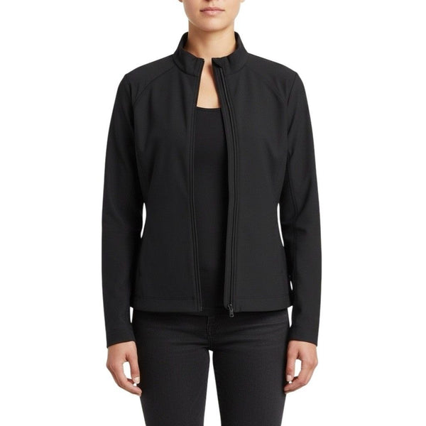 Lucy Womens Black Full-Zip  Jacket Stretch Fabric High Collar With Pockets Sz XL