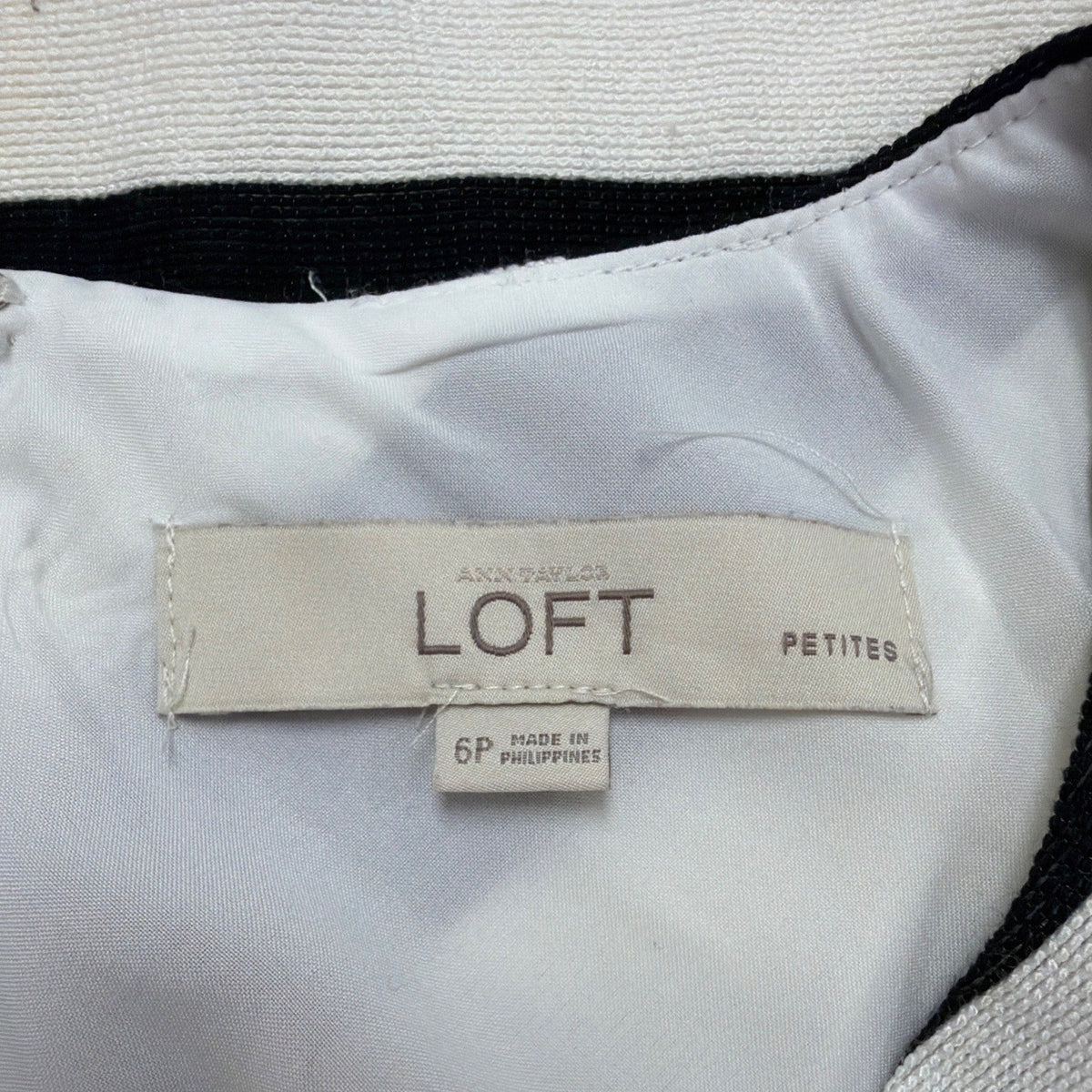 Ann Taylor Loft Womens Black & White Chevron Stripe Fit & Flare Dress Size 6P