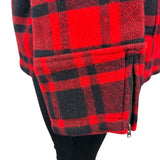 Woolrich Womens Red & Black Plaid Peacoat Double Breasted Jacket Size L