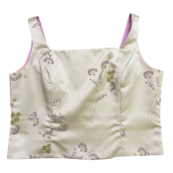 Jwffrey & Dara Womens Cream Satin Floral Jacket & Sleeveless Top Set Size 16