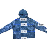 Athleta Womens Blue Tie Dye Cotton Hoodie Pullover Sweatshirt Size 2X