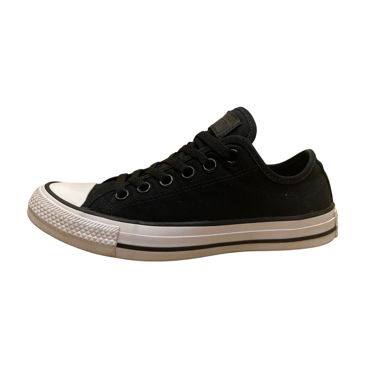 Converse Unisex Black Canvas Classic Lace-Up Low Top All Star Shoes Size M5/W7