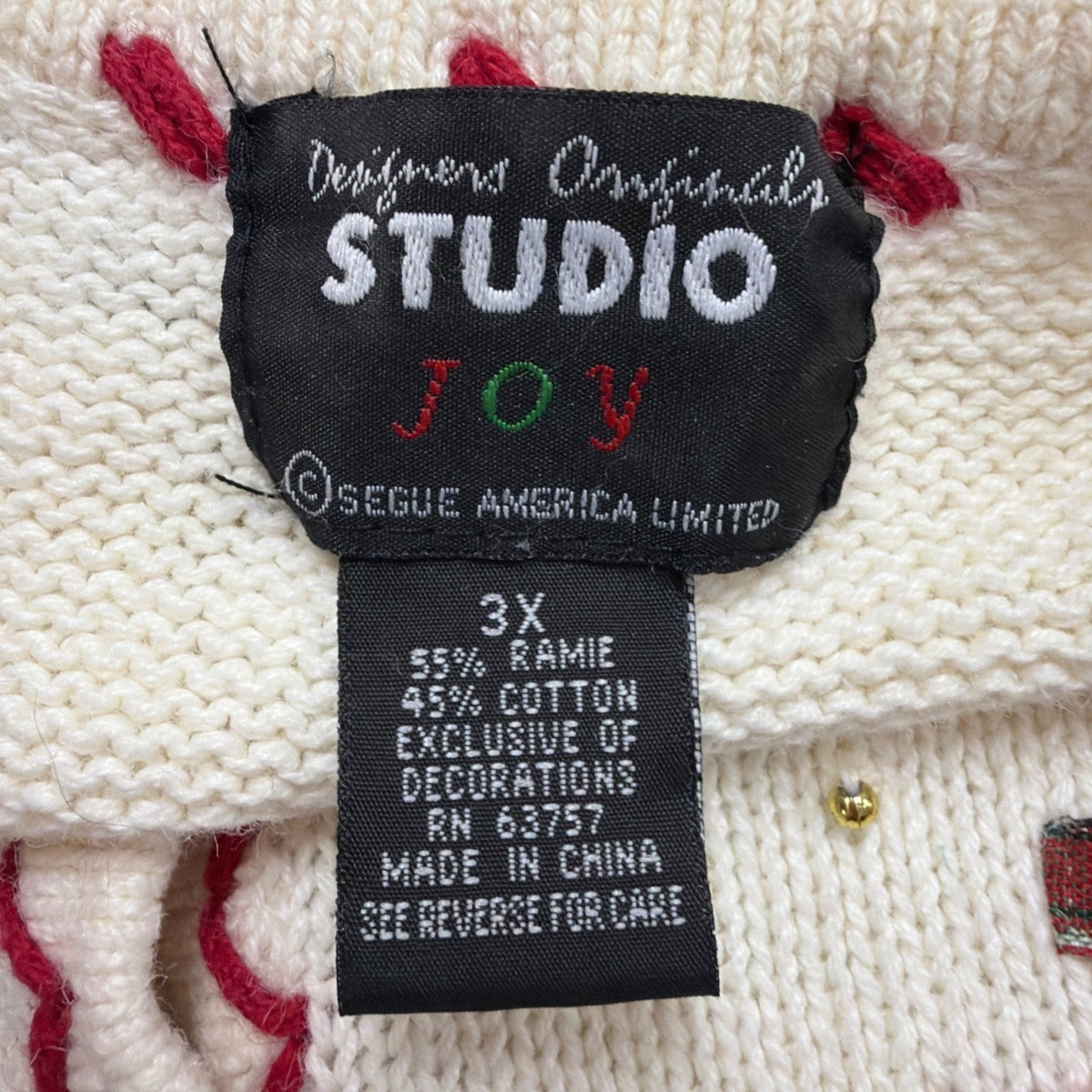 Studio Joy Womens White Holiday Cardigan Embellished Trees Design Sz 3X