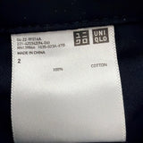 Uniqlo Womens Navy Cotton High-Waisted Corduroy Wide Cropped Pants Size 2