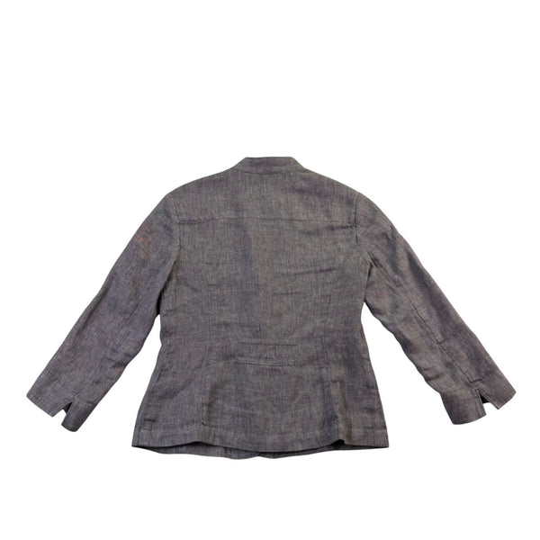 Banana Republic Womens Gray Linen Button-Up Blazer Jacket Size 0P