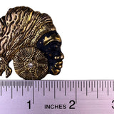 Gold Tone Womens Abstract Textured Brooch Decorative Button Face Design
