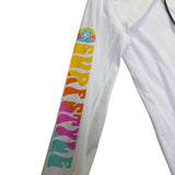 Surf Style Womens White Hooded Long Sleeve Graphic Shirt Size XL