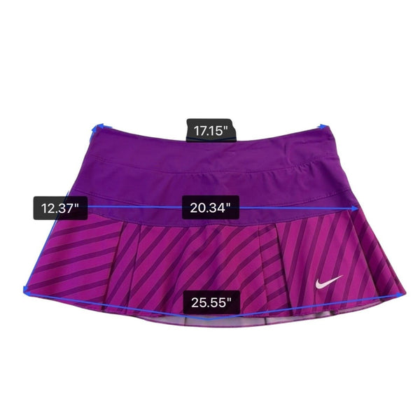 Nike Womens Purple Dri-FIT Skort Stripe Pattern Size Large