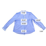 Talbots Womens Blue Cotton Blouse Petite Eyelet Embroidered Button-Front Sz  XLP