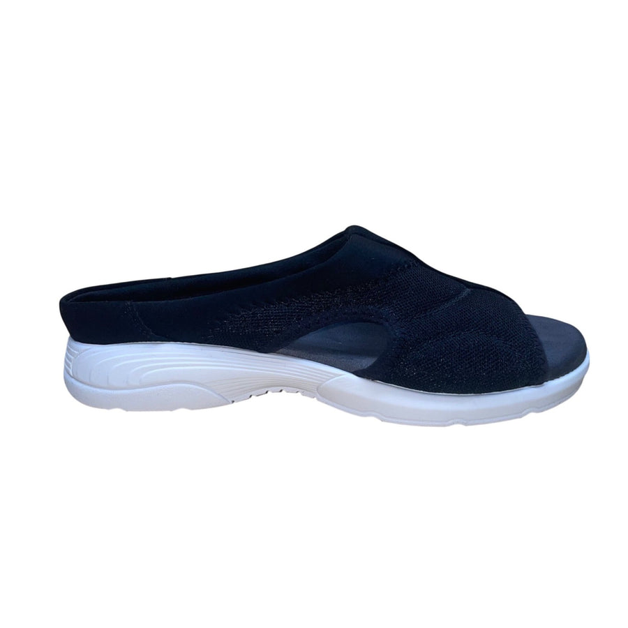 Easy Spirit Women’s Black & White Slip-On Comfort Setinez 2 Sandals Size 7.5M
