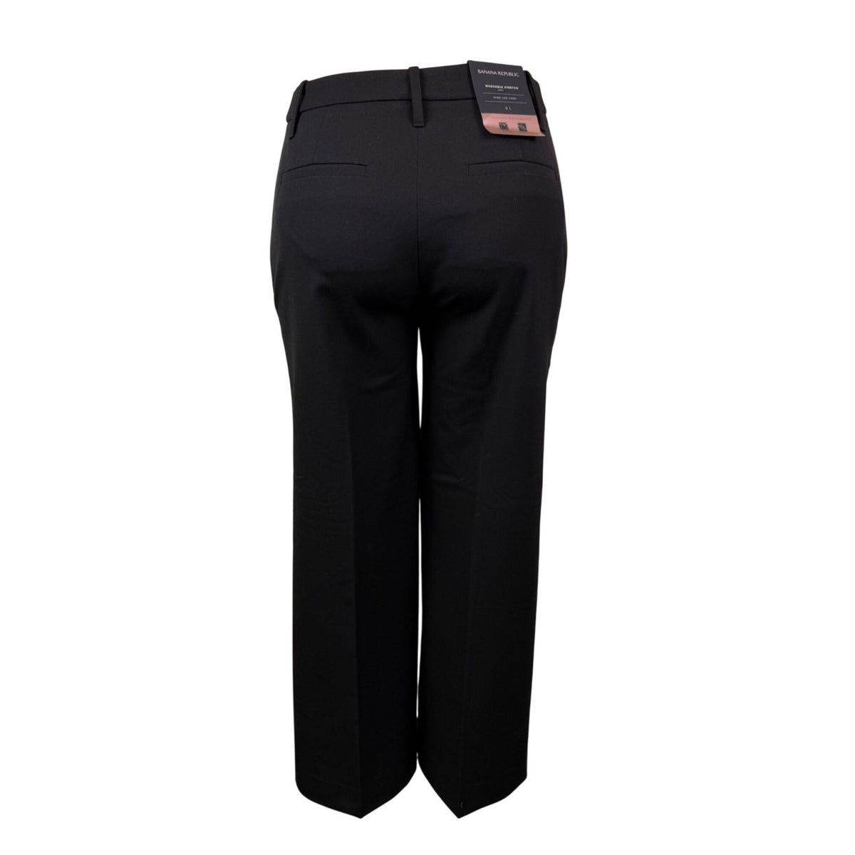 Banana Republic Womens Black Polyester Wide-Leg Crop Stretch Pants Size 6L New