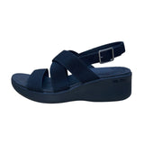 Skechers Women’s Black Adhesive Buckle Strap Luxe Foam Platform Sandals Size 11