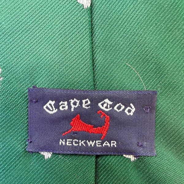 Cape Cod Mens Green Polyester/Silk Santa Claus Pattern Christmas Necktie