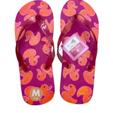 Noteworthy Girls Pink Foam Rubber Duck Theme Spa Retreat Flip Flops Size M 7/8