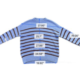Loft Womens Light Blue & Brown Knit Striped Pullover Sweater Size XL