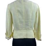 Worth Womens Yellow Linen Jacket With Pockets Size 6