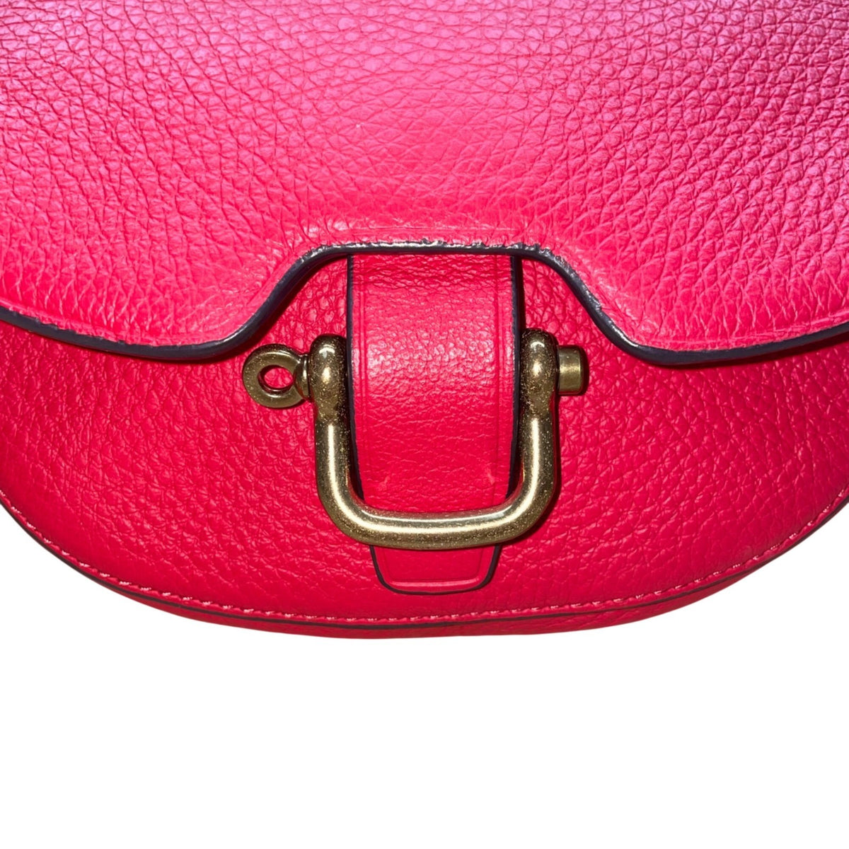 J.Crew Women’s Red Leather With Adjustable Crossbody Strap Saddle Bag