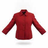 Talbots Womens Red Button Front Jacket Petite Two Pockets Sz 16P 