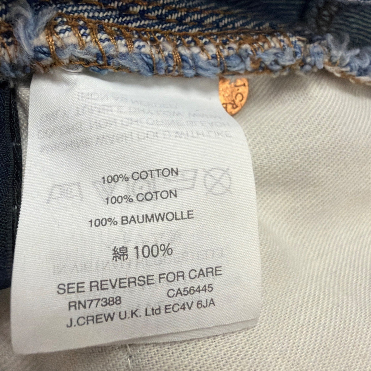 J. Crew Womens Blue Cotton Denim Mini Skirt Frayed Hem Casual Petite 25P