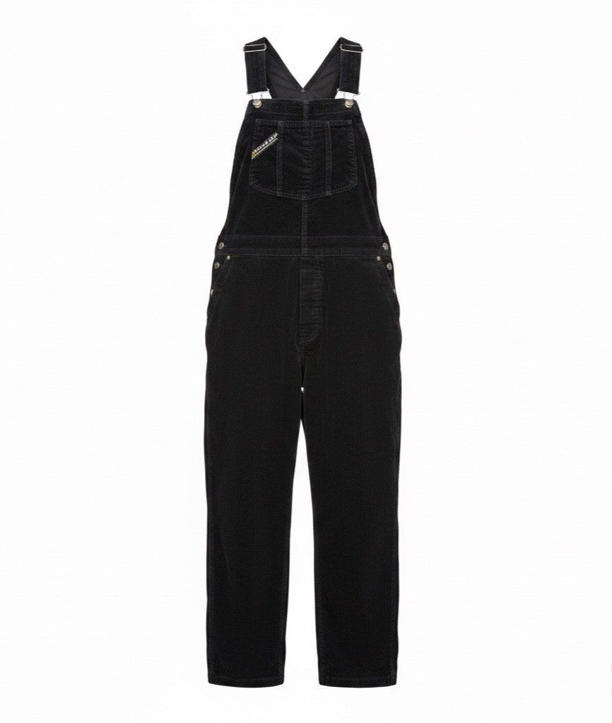 Unionbay Womens Black Corduroy Overalls Adjustable Straps Button Accents Size S