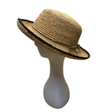 The Scala Collection Womens Natural Fiber Straw Hat Black Trim One Size