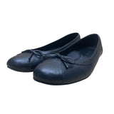 LL Bean Women’s Black Leather Bow Accent Classic Slip-On Ballet Flats Size 8M