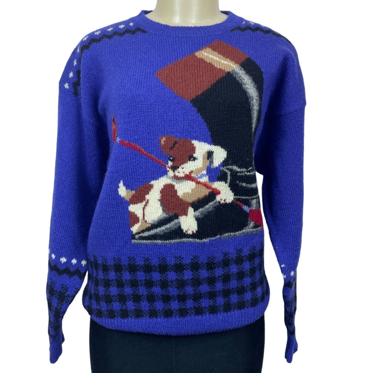 Vintage Sportific Kristin Collection Women's Royal Blue Wool Sweater Sz M