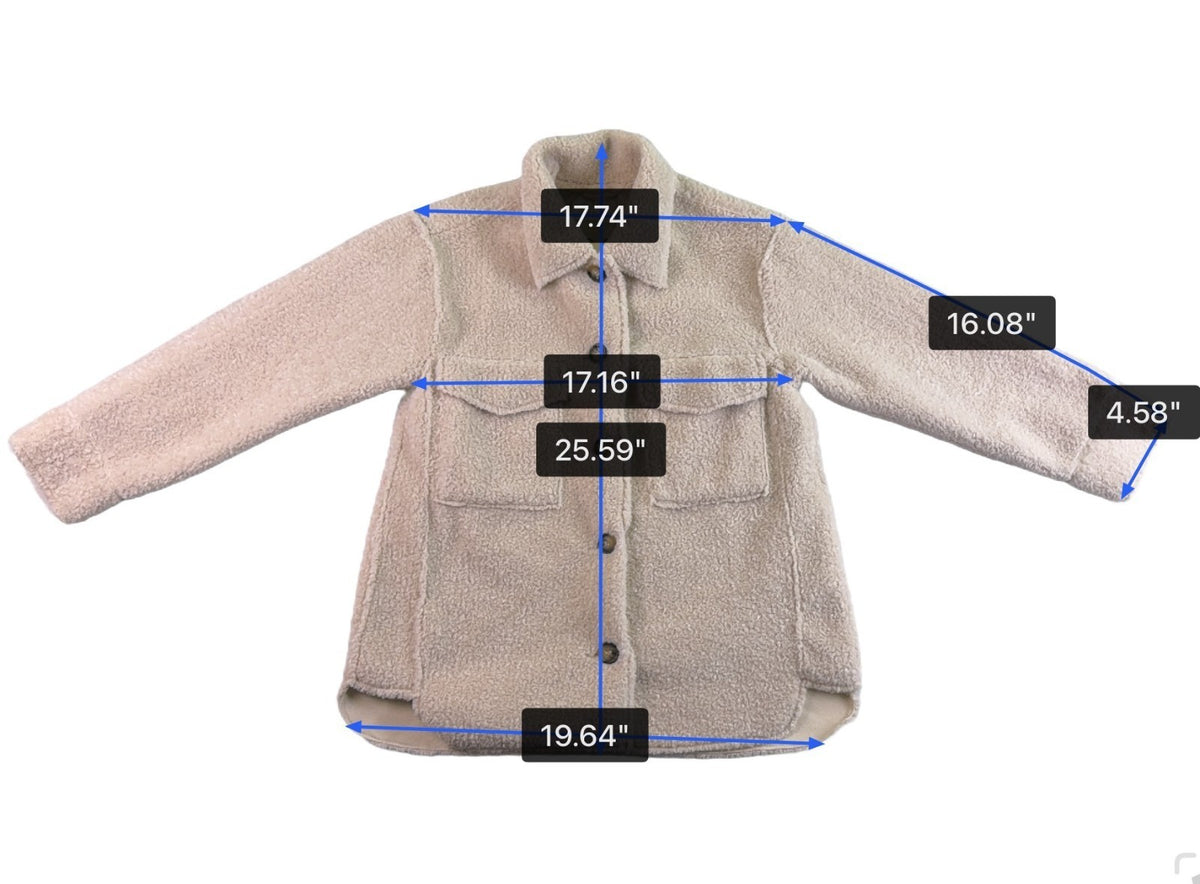 Zara Kids Beige Sherpa Button-Up Jacket With Pockets Size 11-12 Years