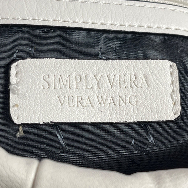 Simply Vera Women's White Ivory Shoulder Bag With Silver Tone Chain Strap Sz M