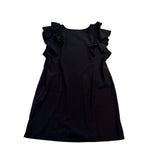 Chicos Womens Black Ruffle Sleeve A-Line Dress Elegant Style Size 16 