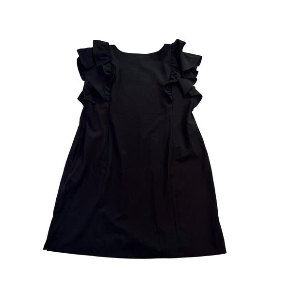 Chicos Womens Black Ruffle Sleeve A-Line Dress Elegant Style Size 16 