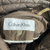 Calvin Klein Womens Brown Hooded Quilted and Hooded Jacket Sz L