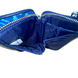 Vera Bradley Women’s Blue Patterned Cotton Zipper And ID Window Wristlet Wallet