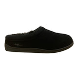 My Slippers Men’s Black Leather Faux Fur Lined Slip-On Clogs Size 13