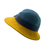 Dockin Womens Green & Yellow Wool Felt Cloche Hat Ribbon Accent Chic