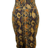Women With Control Snake Print Pencil Skirt Stretch Waist Size S