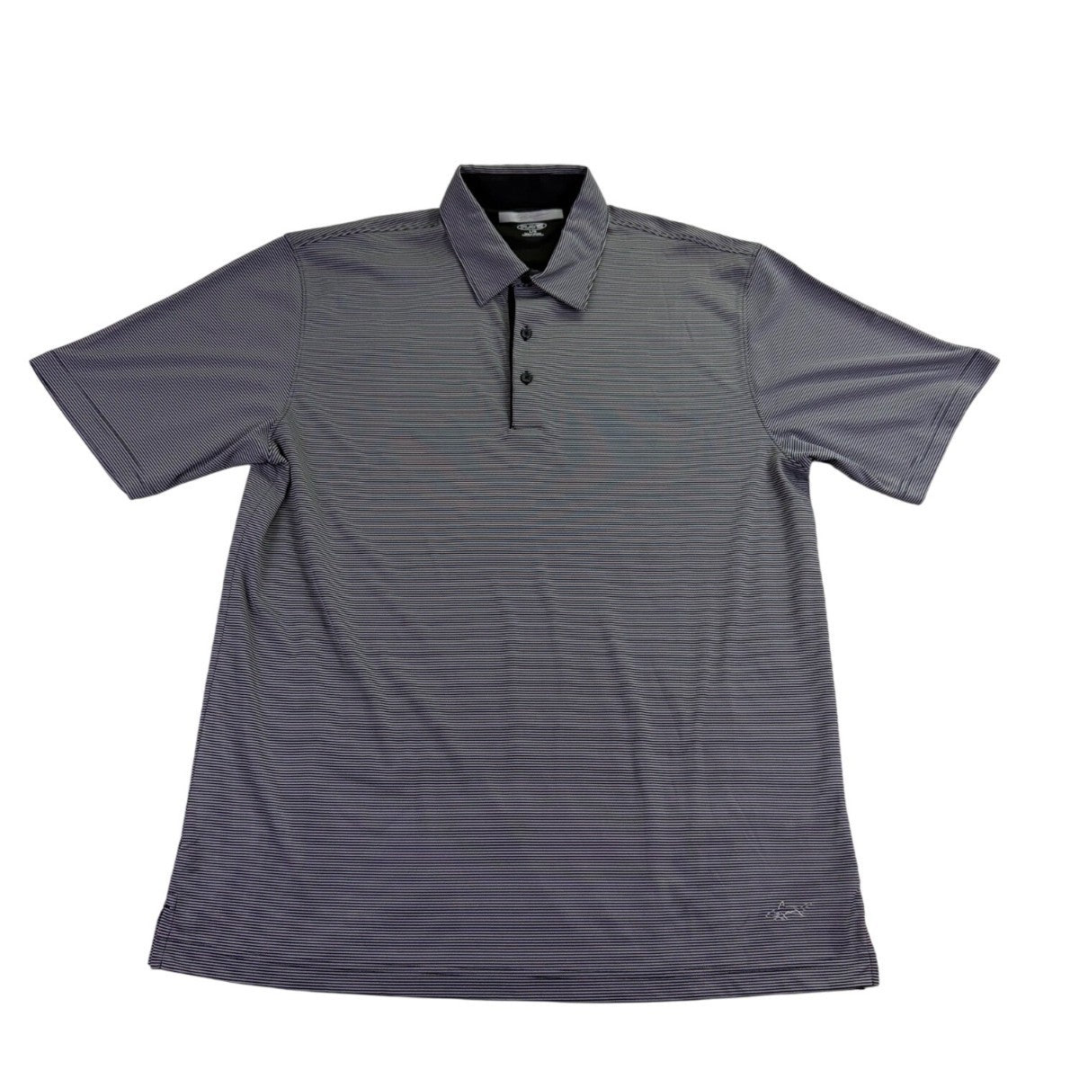 Greg Norman Play Dry Mens Gray Polyester Striped Polo Shirt  Size XL